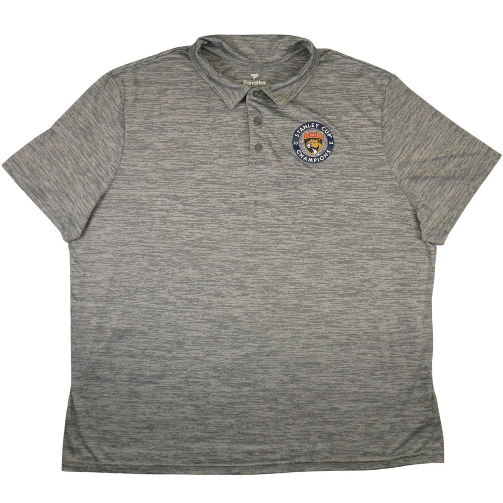 Fanatics Florida Panthers Stanley Cup Champions Polo Shirt Mens 3XL Gray